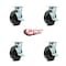 Service Caster 6 Inch Phenolic Swivel Caster Set with Roller Bearings and Brakes SCC-30CS620-PHR-TLB-4 - alternate 3
